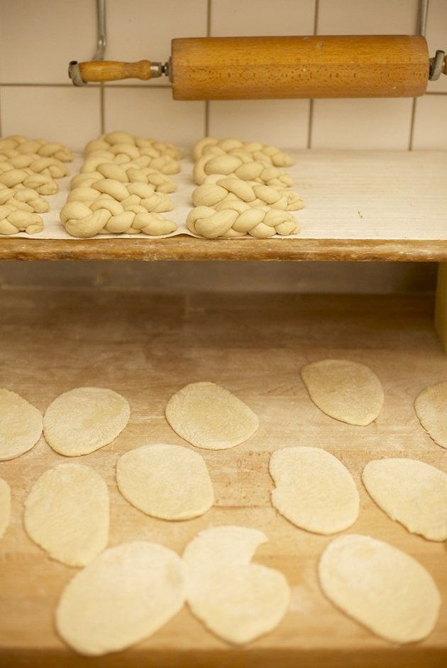 Teig Rohlinge in n der Brot und Feinböckerei Neulinger